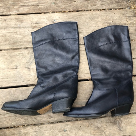 macys navy blue boots